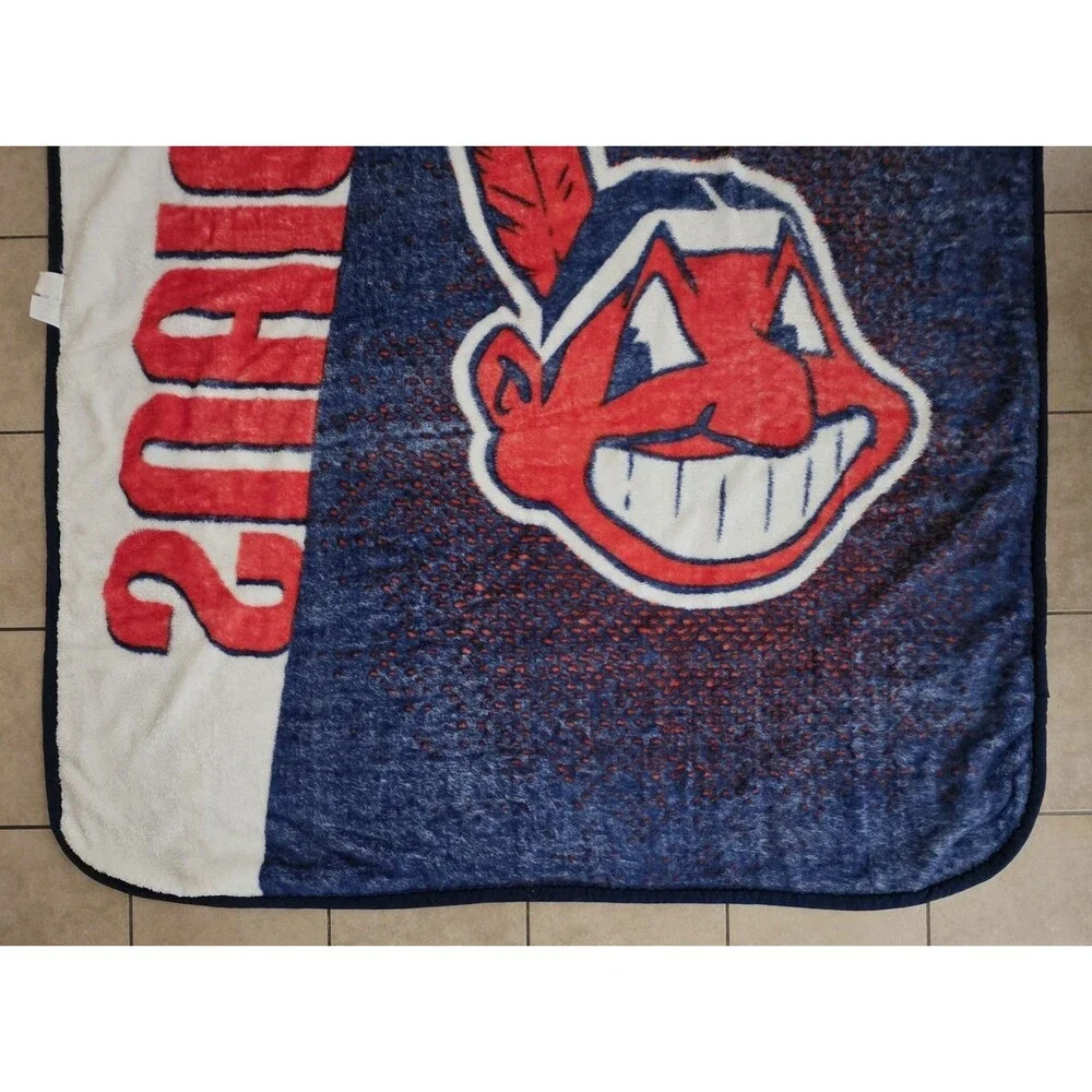 Cleveland Indians Chief Wahoo 78x60 Plush Throw Stadium Blanket MLB Guardians